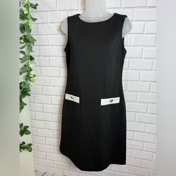 Tommy Hilfiger Black - white Sleeveless Shift Classic  Dress - Size 4 - Picture 2 of 10